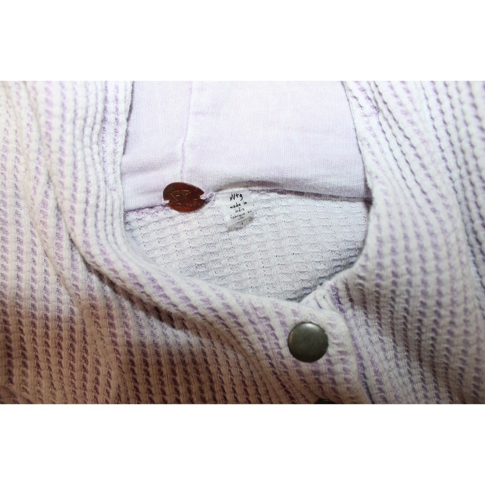 Free People FP ONE Mason Hoodie Lavender Waffle Knit XL Excellent Purple Zip Up - Picture 4 of 4